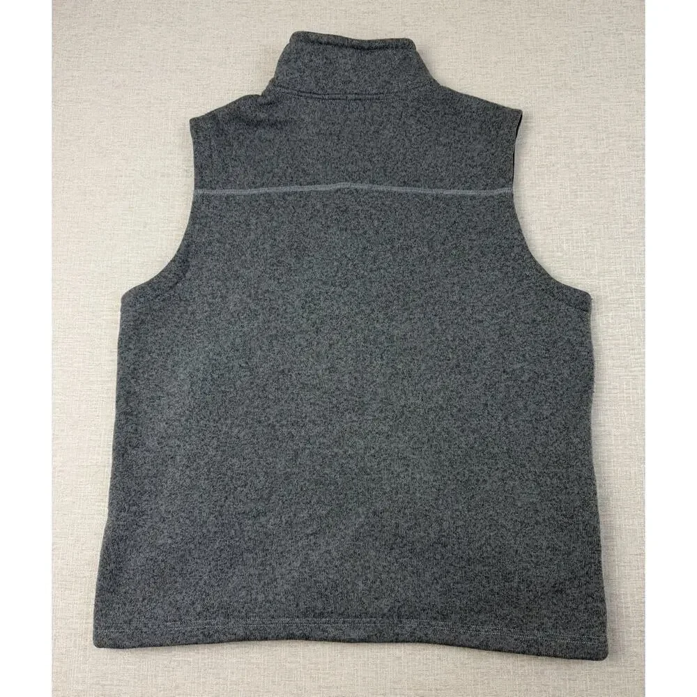 The North Face Sweater Fleece Vest Mens Large Gray Full Zip Sherpa Lined